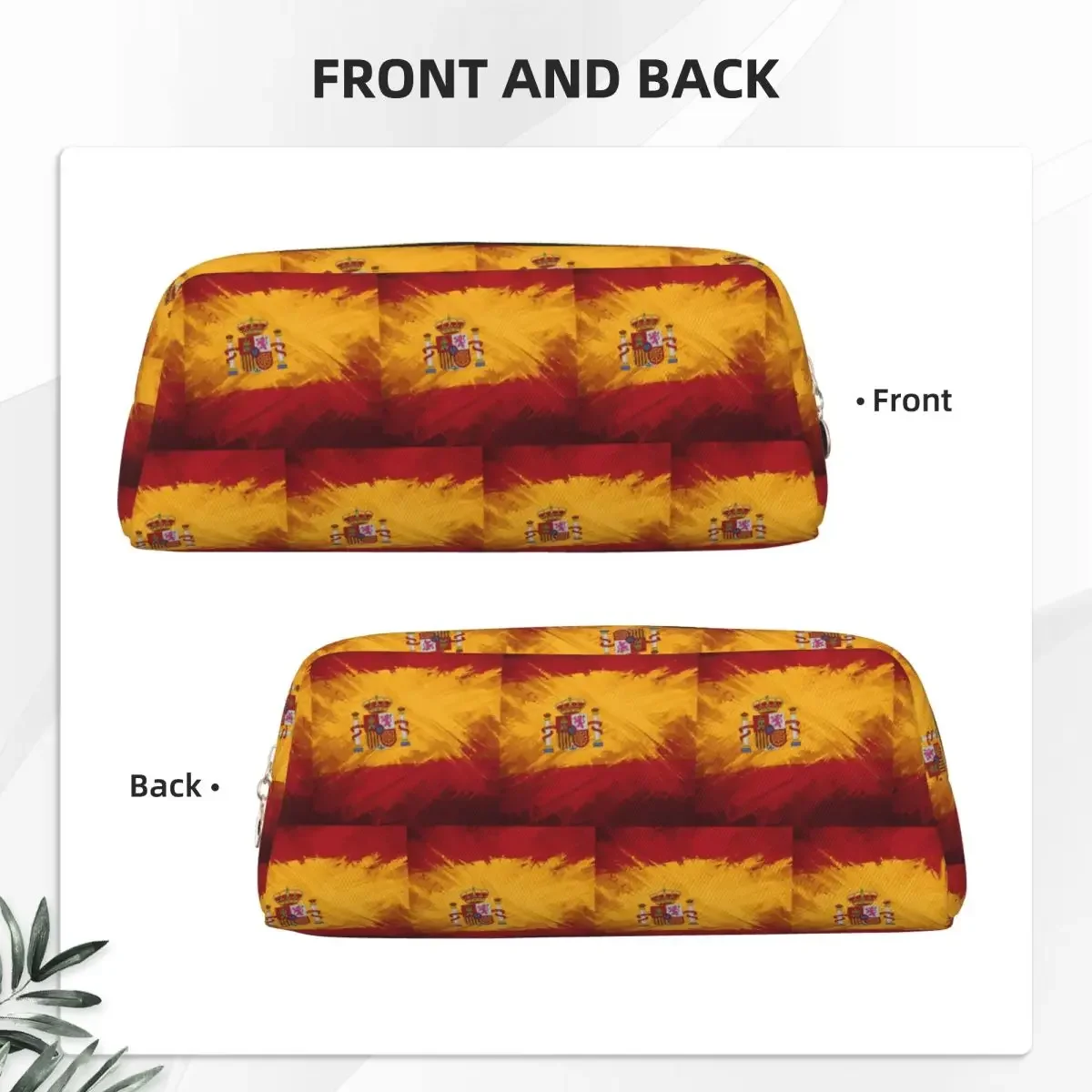 Abstract Spanish Spain Flag Pencil Cases for Students School Pen Box Pencil Bag Pencil Pouch Storage Stationery Supplies