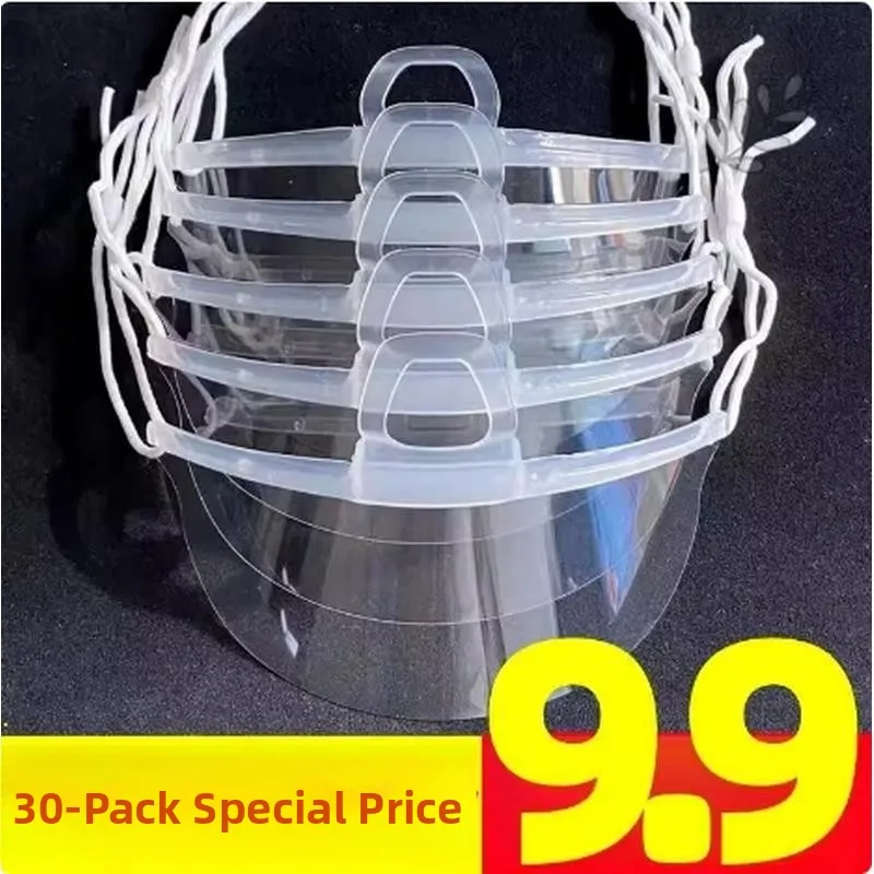 

Transparent Plastic Mask Food Grade Restaurant Kitchen Spittle Proof Anti Fog Face Mask Non Independent Packaging Medi...
