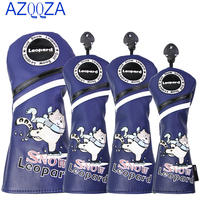 3PC/Set Golf Wood Headcovers,snow leopard 1 3 5 UT PU Leather 460CC Driver/Fairway Wood/Hybrid  Head Covers Set