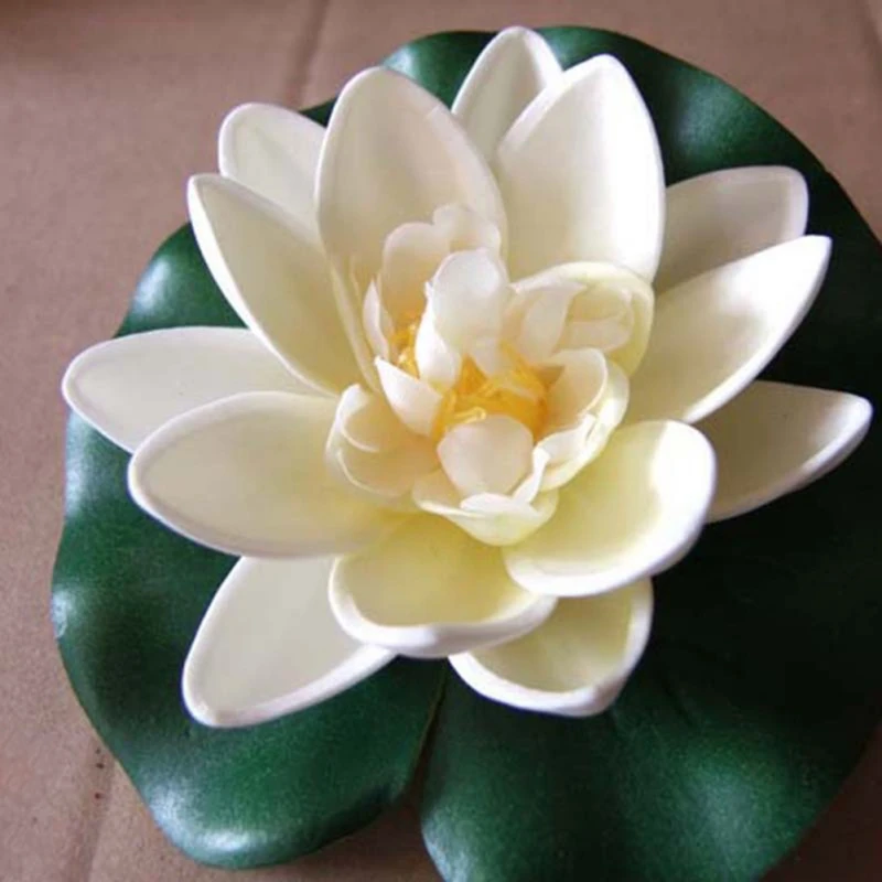 Garden Aquarium Fish Tank Pond Water Lily Lotus Artificial Flowers Floating Lotus Ornament For Home Party Decoration