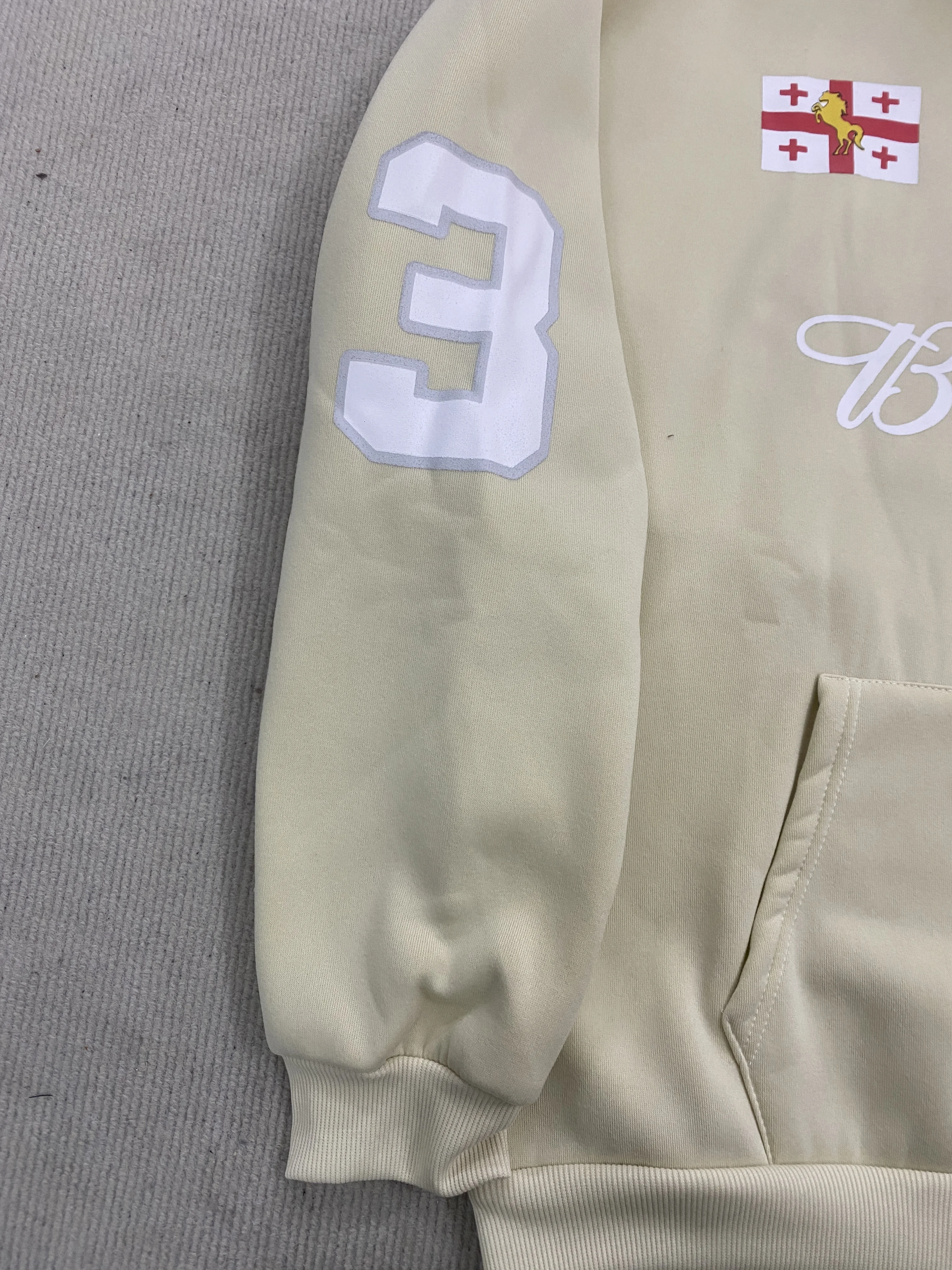 Unisex-Hoodie mit Farbblockdesign und Reißverschluss, Kapuze mit Kunstfellbesatz, Pferdeflaggen-Stickerei, Buchstabendruck, Oversize Y2K Hip-Hop Streetwear – Detail 7