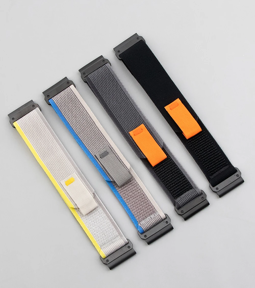 QuickFit 26/22 مللي متر حزام (استيك) ساعة سوار النايلون حلقة حزام ل Garmin Fenix 8 7 7X Pro/Quatix 8 7/Tactix/Instinct 3 2X/Foreunner 970