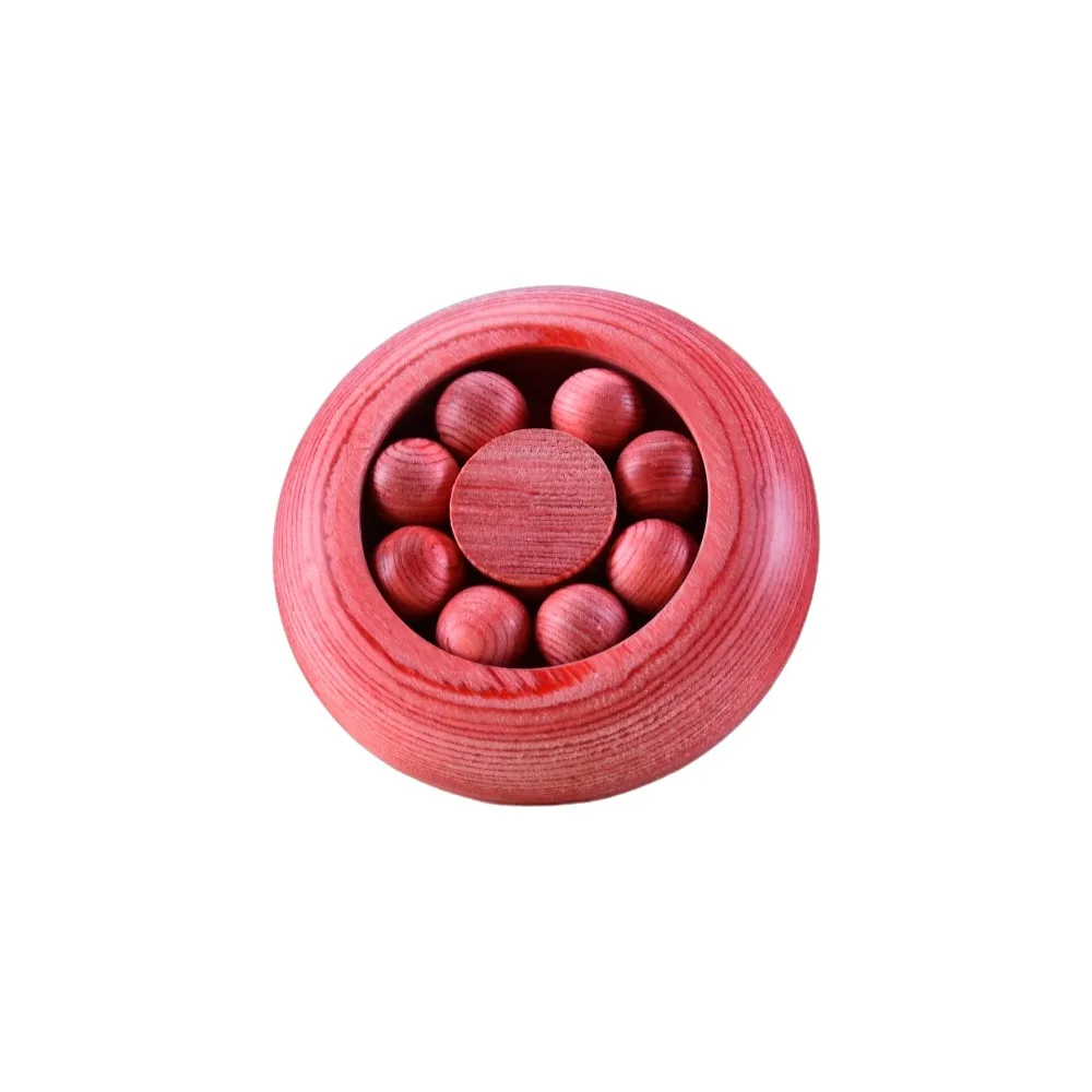 Solid Wood Wooden Fortune Bead Round 8 Spinning Beads Stress Relief Fidget Toy Smooth Surface Small Decorative Model