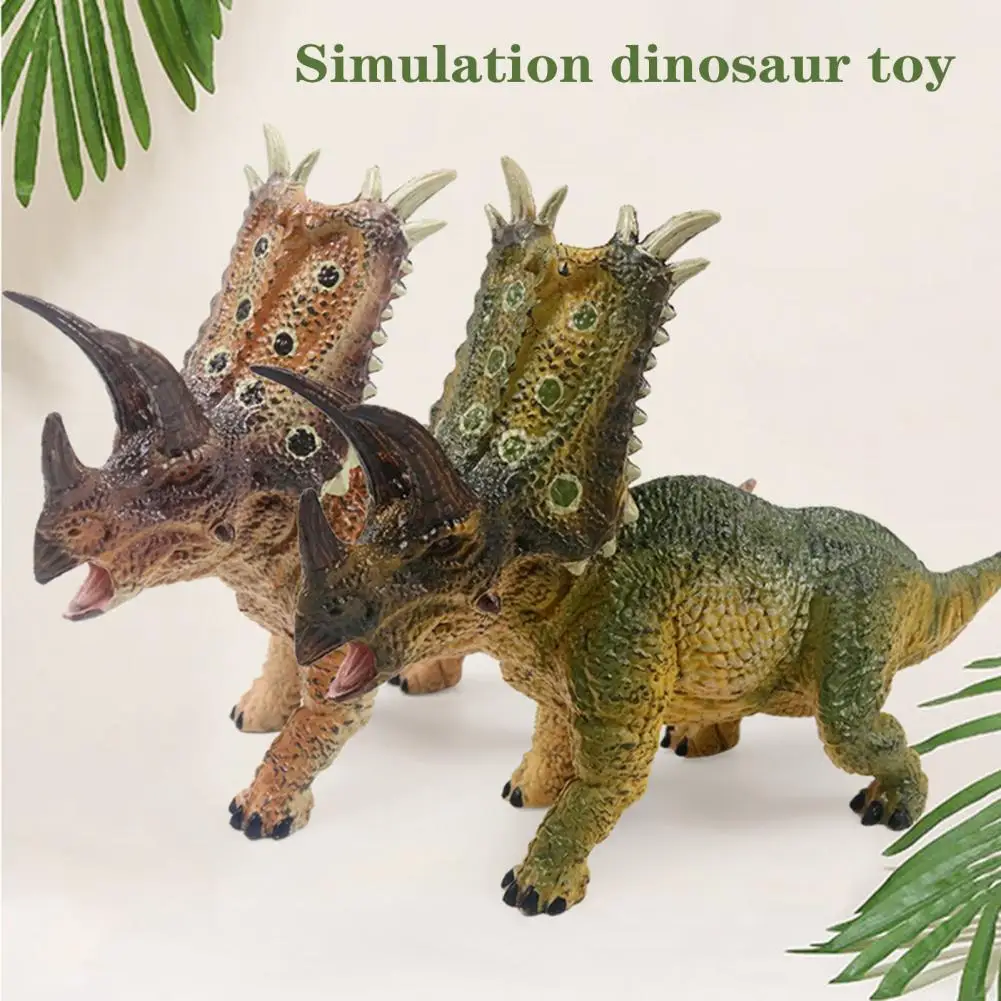 Pentaceratops Figurine Realistic Dinosaur Model Sculpture Desktop Decoration Kids Educational Dino Toy Toddlers Boys Birthday Gi