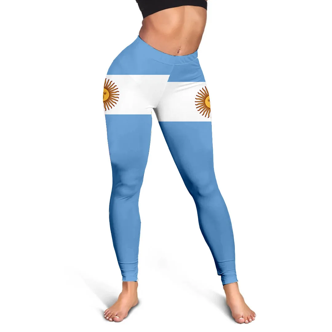 Argentinien Wappen Liebe Land Leggings 3D Druck Frauen Yoga Mädchen Stretch GYM Schlanke Hohe Taille Legging Sommer Sport-2