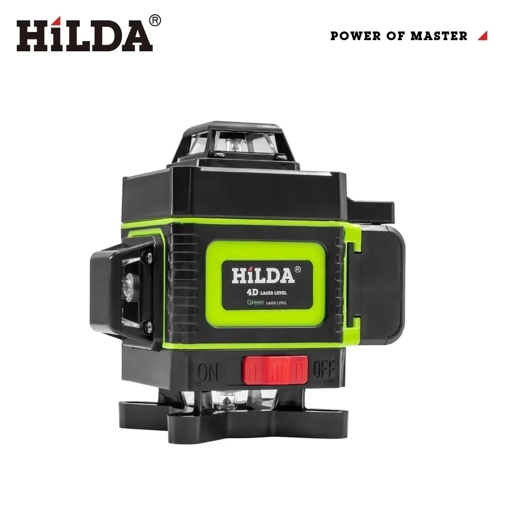 HILDA-Niveau laser 4D vert 16 lignes auto-décrochant, projection horizontale et verticale à 360 °, avec écran d'affichage