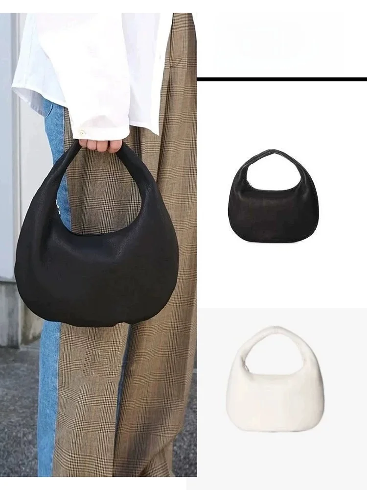 

Aeta Moon Tooth Bag New Genuine Leather Japanese Sle Handheld Women's Bag Luxury Sensation Soft Handle f-Moon aped Bag