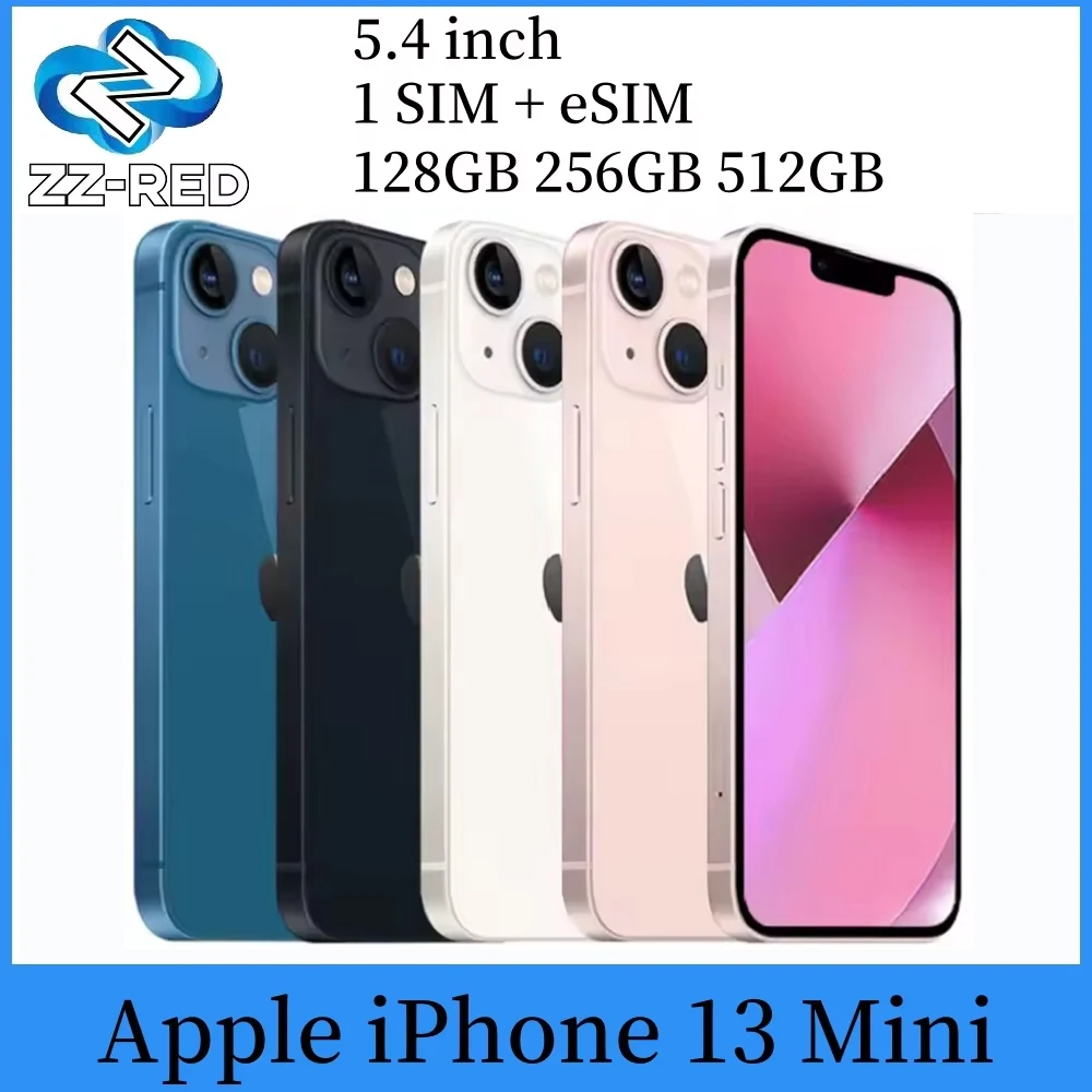 هاتف Apple iPhone 13 الذكي الأصلي الصغير مقاس 5.4 بوصة OLED 128GB 256GB 512GB ROM A15 Bionic IOS Face ID NFC غير مقفول 5G هاتف محمول مستعمل