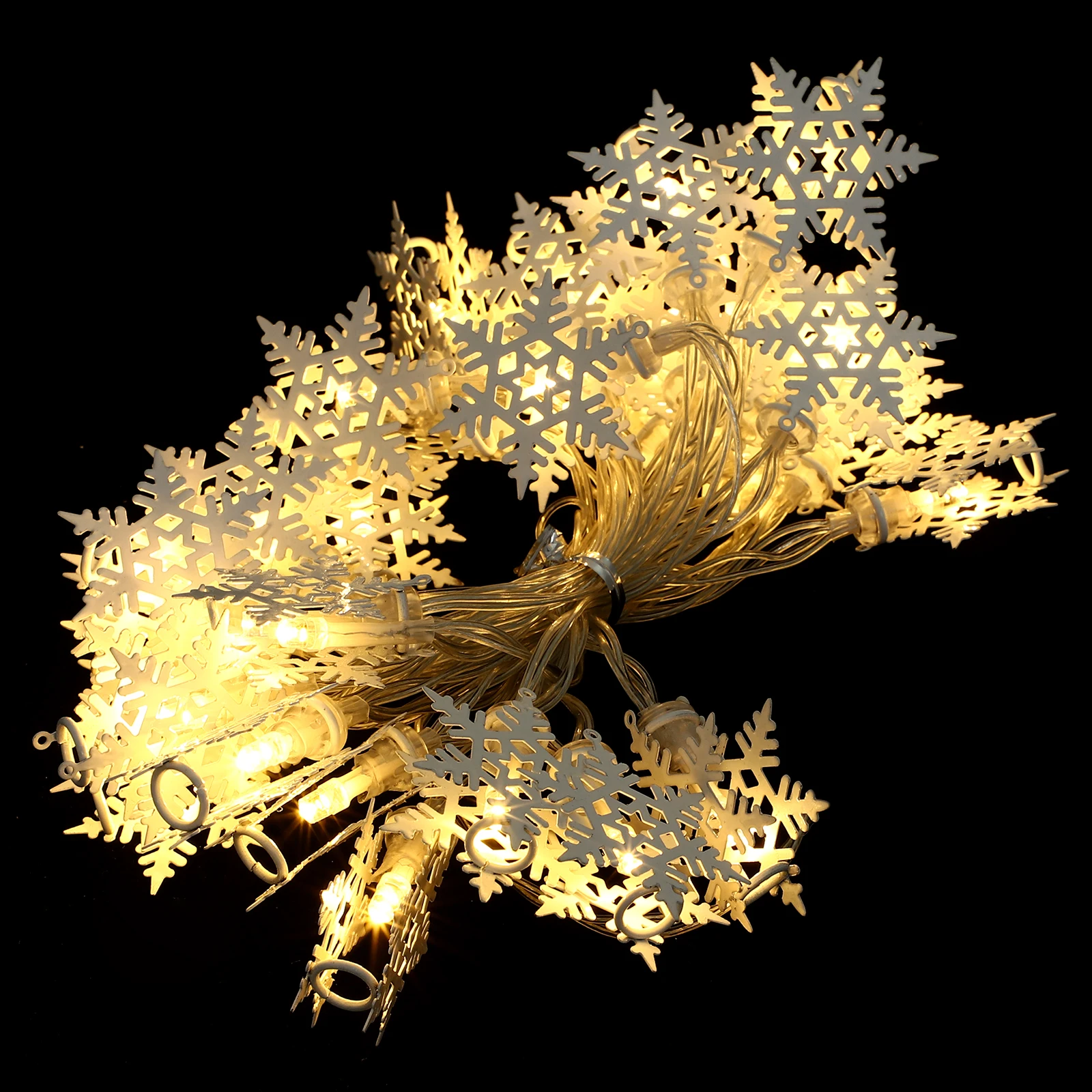 

Snowflake Pendant Light String Christmas Decorations PVC Iron Material Holiday Party Bedroom Living Room Festival Supplies
