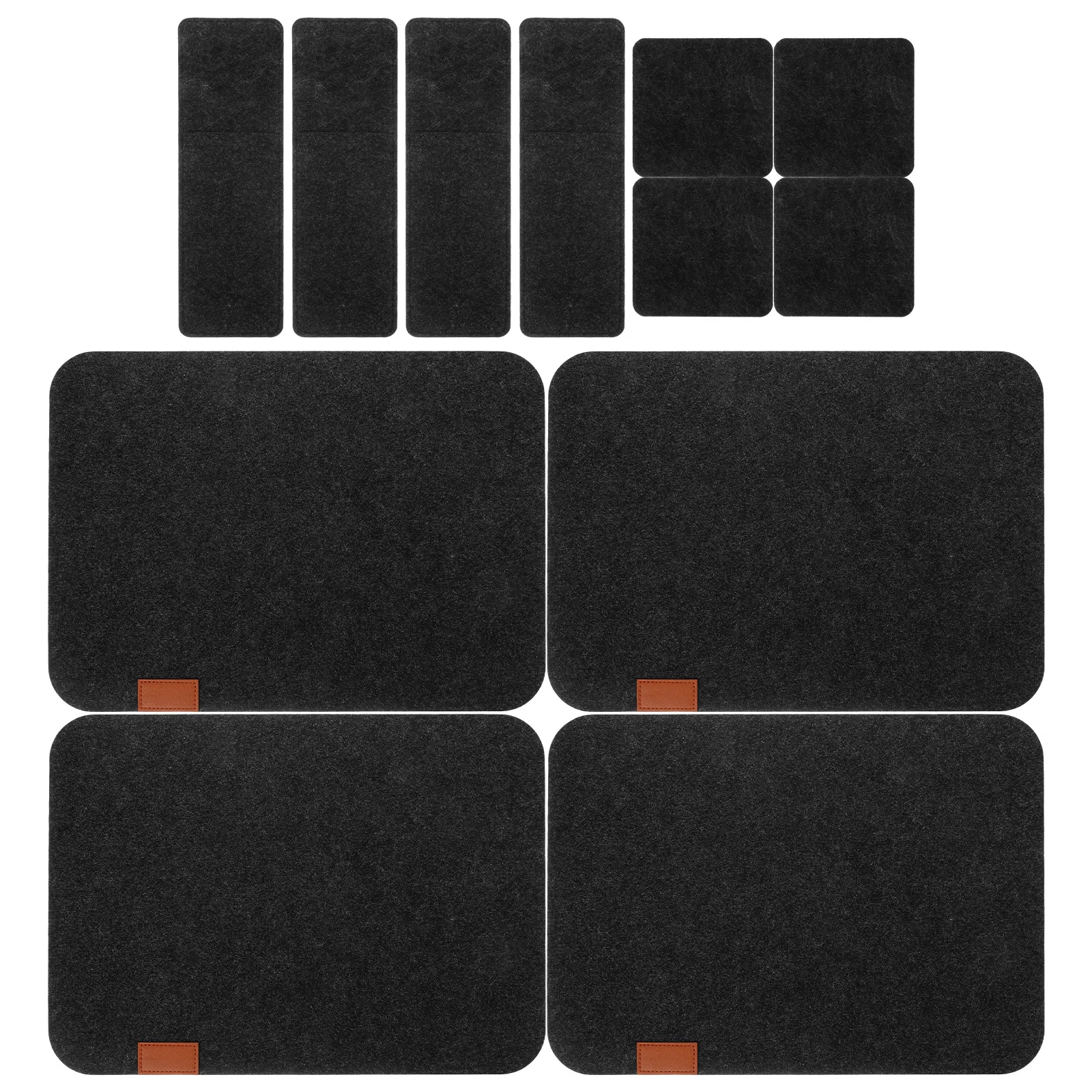 

4 set Felt Placemats Coasters Set Wipeable Water Oil Resistant Heat Insulation Non-Slip Reusable Table Mat For Home Restaurant