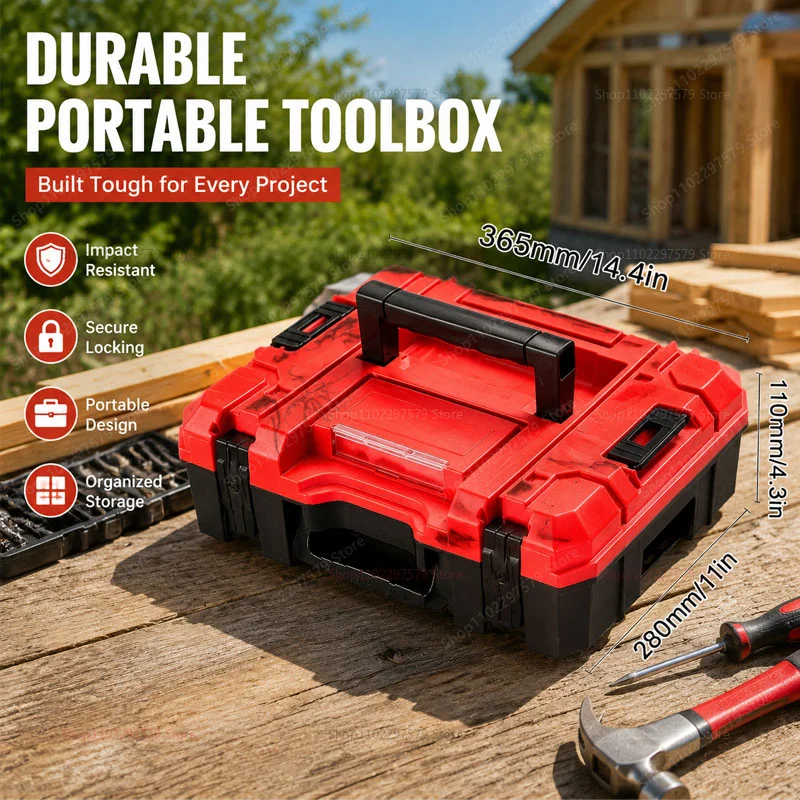 1 Piece Stackable Tool Box With Pressure Resistant Dustproof And Dropproof Household Tool Storage And Repair Parts Organizer.