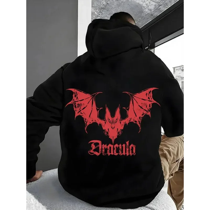 

Осенние и зимние мужские и женские толстовки с графическим принтом «летучая мышь», уличная спортивная тренировка, брендовая трендовая одежда