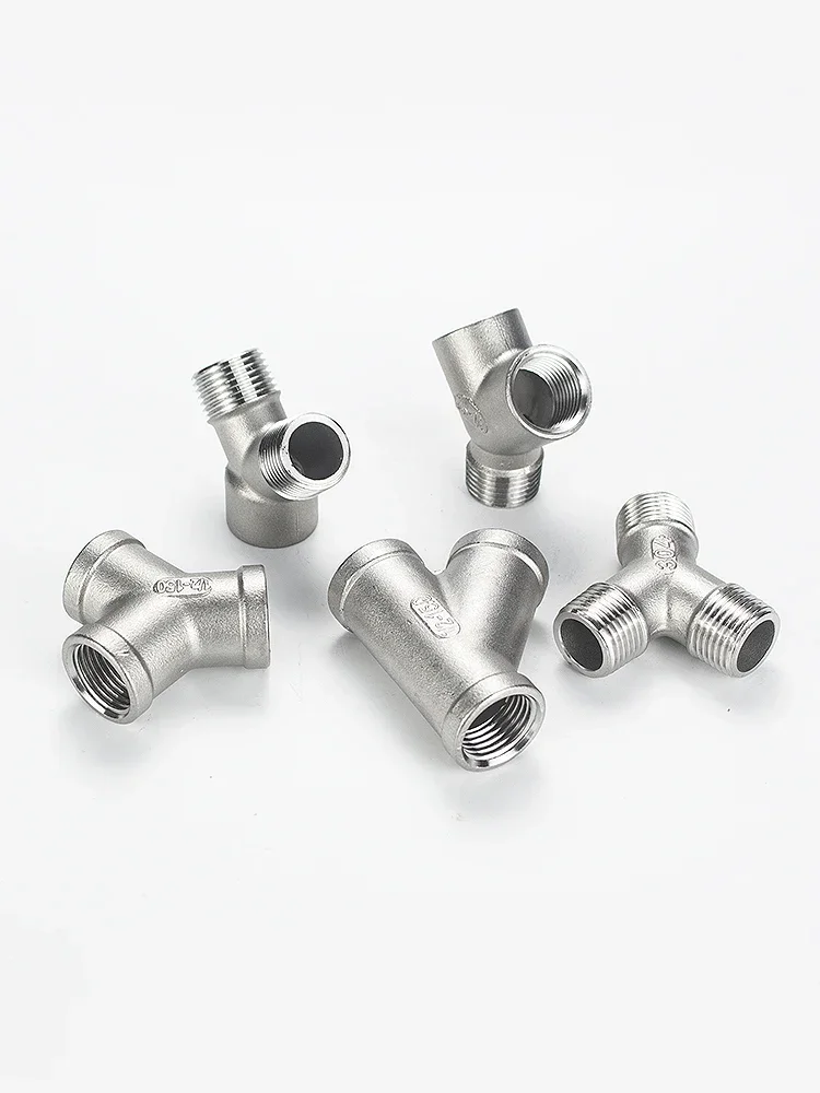 DN6/DN8/DN15/DN25 male+male+Female Threaded 3 Way Tee Y Pipe Fitting 1/4