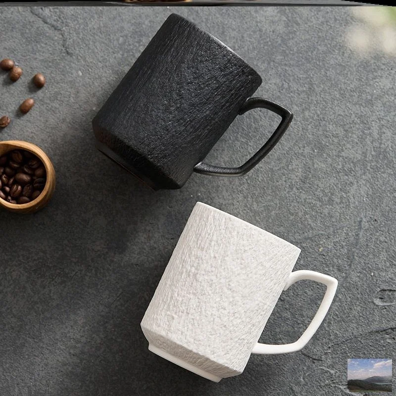 Black Ceramic Mugs Simple Design High Aesthetic Value Sung Weilong Yu Sen Black Color Japanese Style Ceramic Mugs for Indoor Use