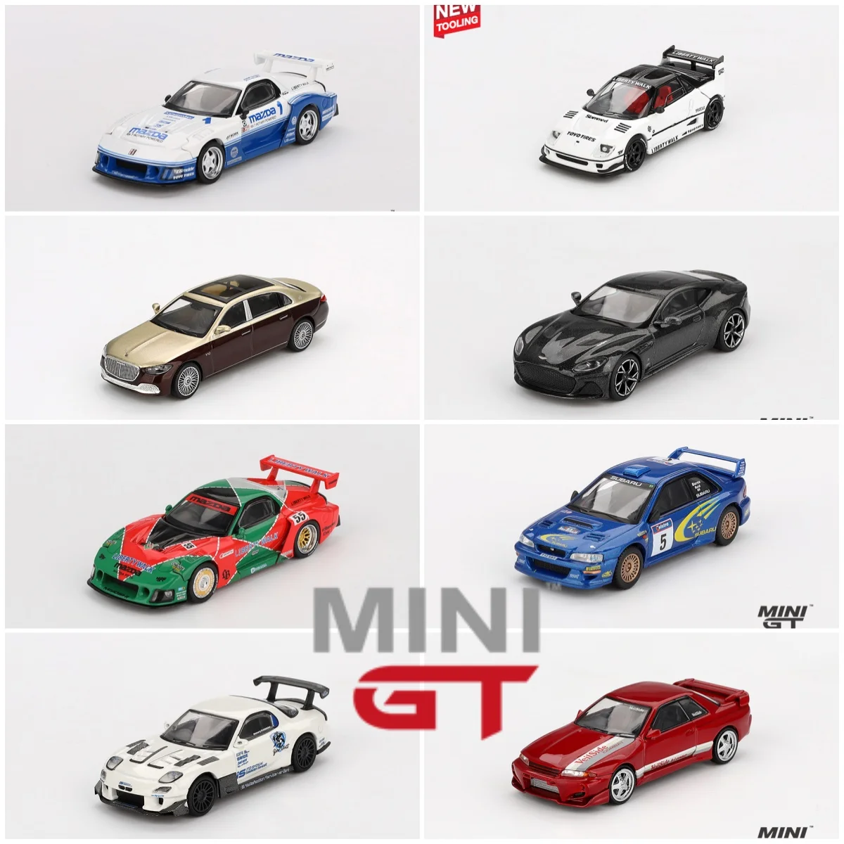MINIGT 1/64 990 Mazda RX-7 987 Nissan Skyline GT-R 789 Lamborghini  Miniature Car Model Collection Adornment Toy