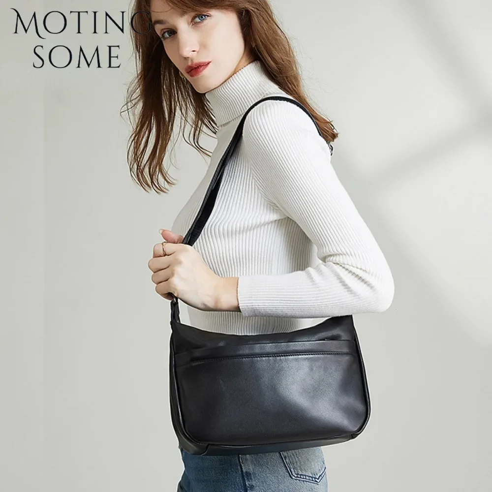 Motingsome 100% Cow Leather Multiple Layers Women Bag New Style Shoulder Lady Satchel Bags Lady Fashion Crossbody Messenger Tote