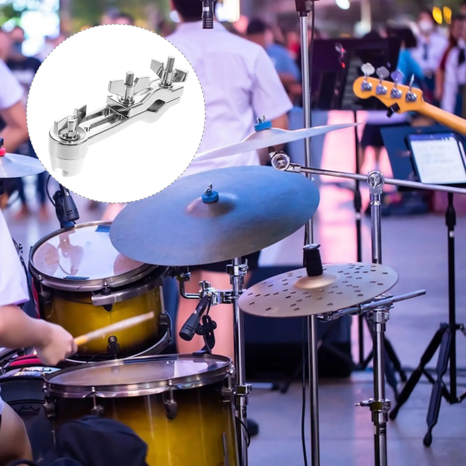 

Drum Clamp Extension Rack Cow Bell Bracket Musical Instrument Stand Cowbell Mount