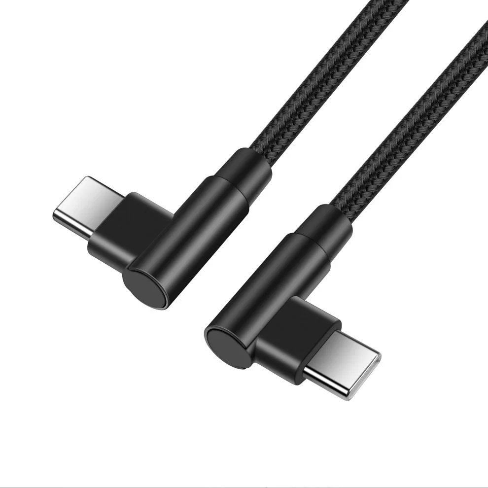 0.25 متر/0.5 متر/1 متر/2 متر/3 متر 90 درجة الكوع النايلون مضفر شاحن سريع الكوع USB C إلى نوع C الحبل كابل آيفون 15 16 سامسونج Xiaomi #2