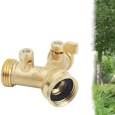 /Y /Type /3 Way Brass Faucet Manifold 3/4 Inch Garden Hose Splitter For Outdoor Watering Irrigation System Connector