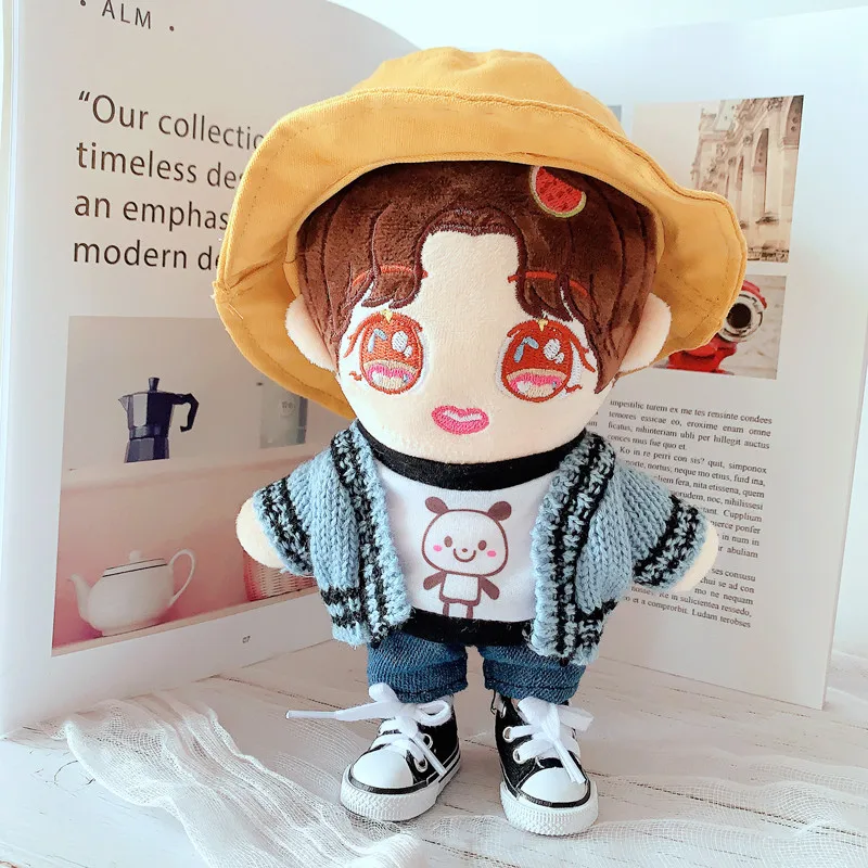 

20CM Doll Clothes 4PCS 1SET Hat+Coat+T-shirt+Pants Outfit Generation Cool Stuff Kpop EXO Idol Doll Accessories DIY Gift Toys