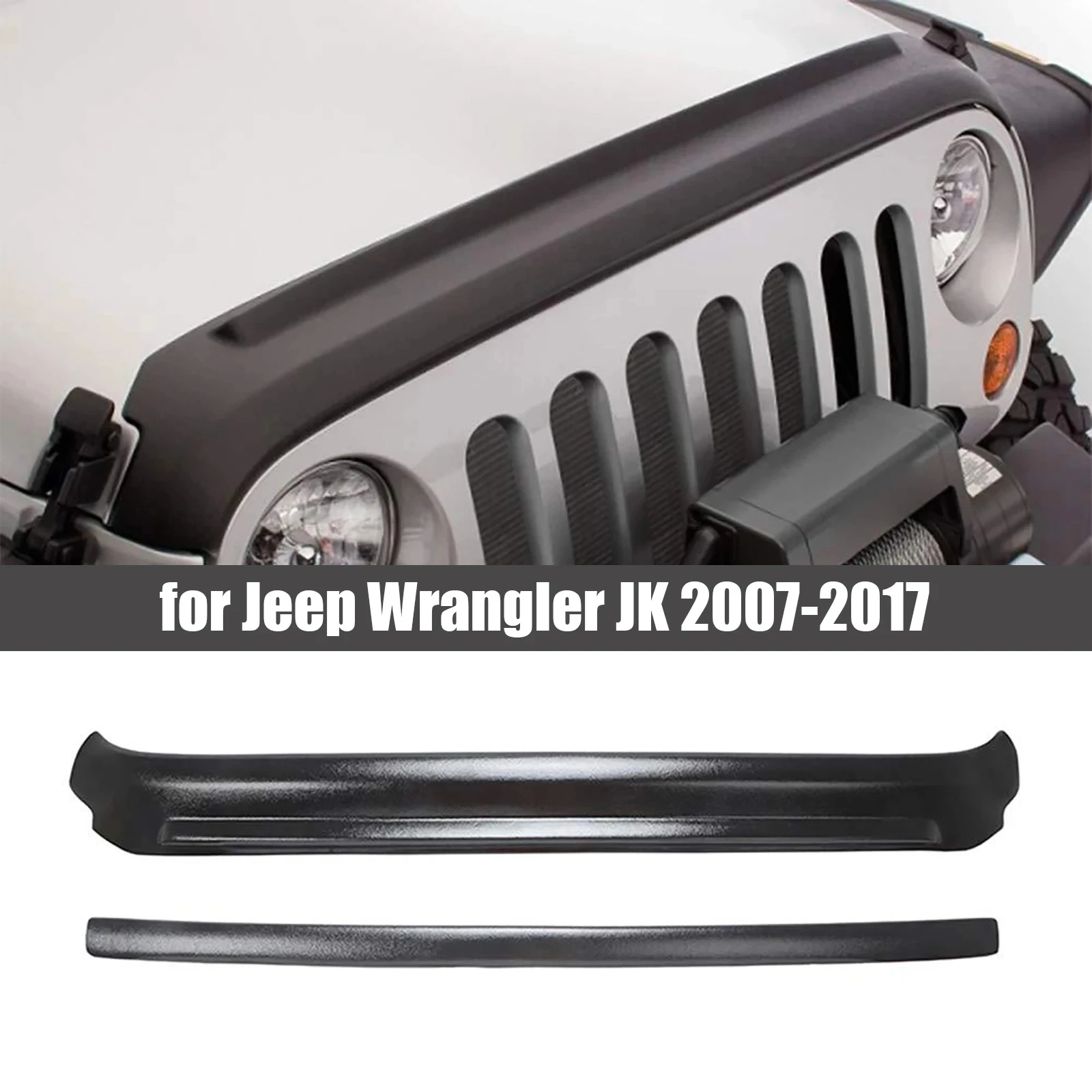

Front Hood Sand Stone Guard Air Deflector Bug Shield Engine Hood Bezel for Jeep Wrangler JK 2007-2017 exterior accessory