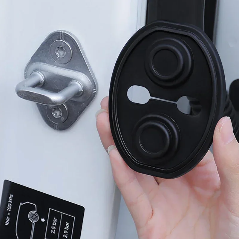 

1/4 шт., противоударная силиконовая подушка для закрывания дверей автомобиля, бесшумный амортизатор, защитные чехлы, аксессуары для дверной защелки автомобиля