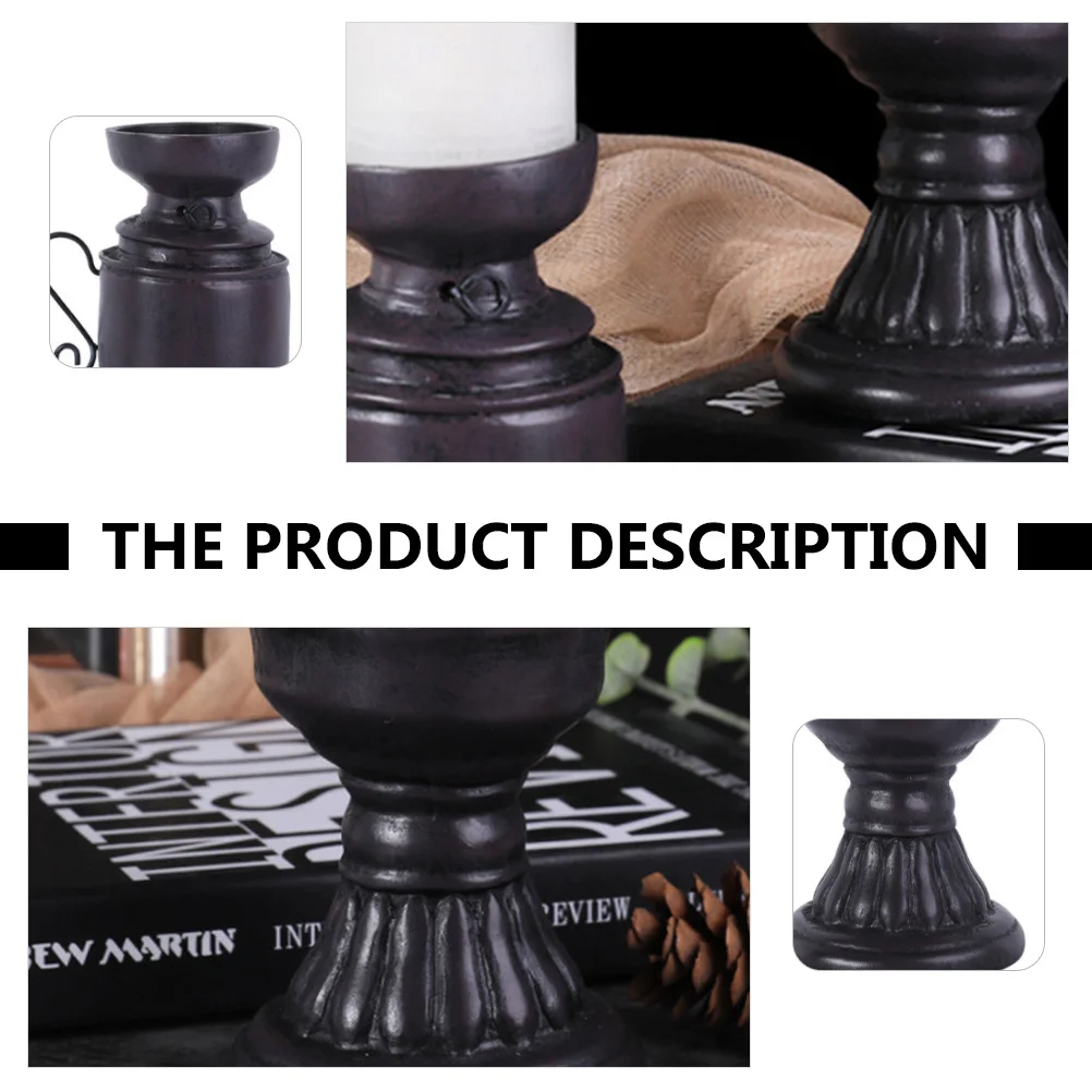 

2Pcs Retro Holder Decorative Vintage Candlestick for Home Office Bedroom Party Warm Atmosphere Stand Decor