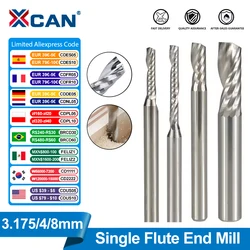 Fresa a candela in metallo duro XCAN fresa a flauto singolo 3.175 4 6mm gambo un flauto a spirale in PVC fresa CNC Router Bit