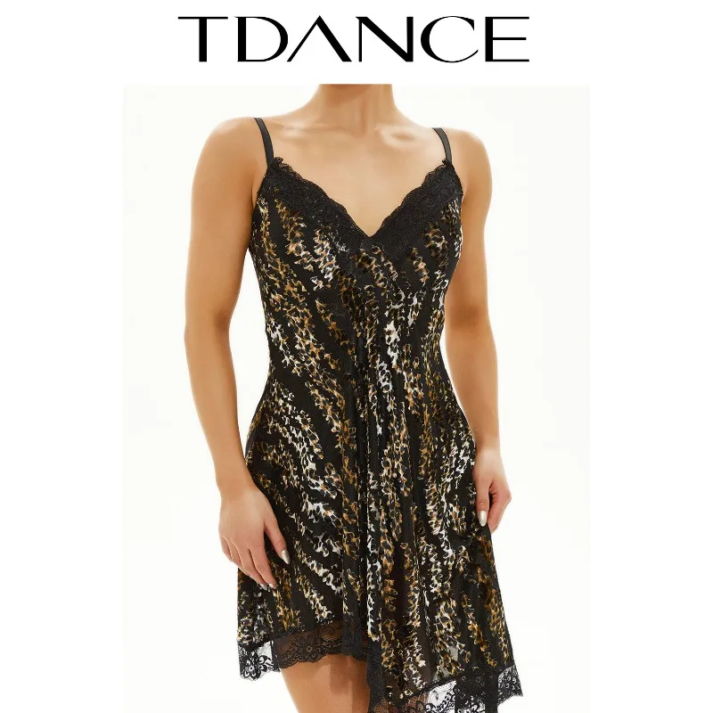 فستان ممارسة الرقص اللاتيني TDANCE مخصص [تنورة بحزام من الدانتيل] فستان فئة المنافسة للأداء للسيدات البالغات GL-91