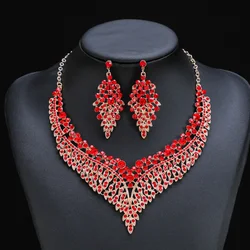 3PC Women's Fashion Starry Leaf Embellishments Necklace Earrings Jewelry Set Wedding Banquet Party Festival Gift 8884