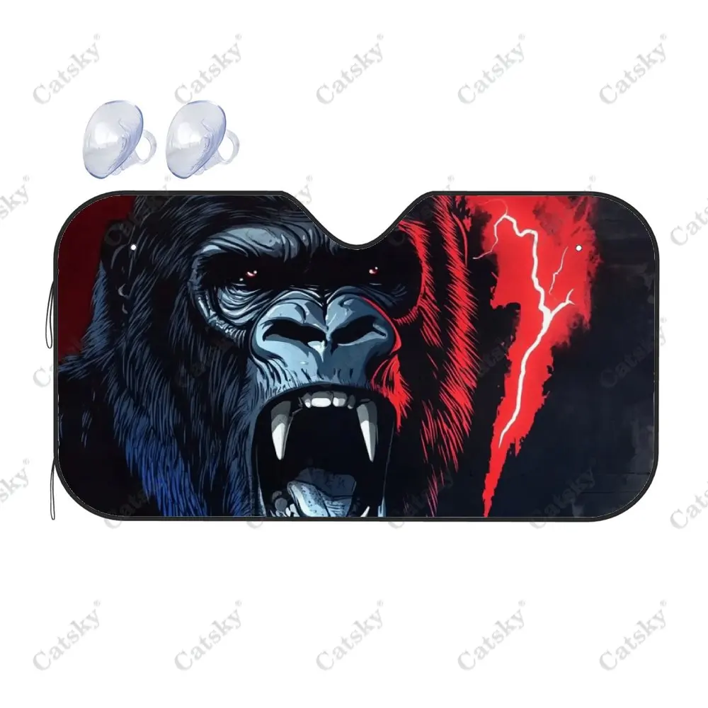 Angry Gorilla with OpenTeeth Car Windshield Sunshade,Auto Accessories Front Windshield Sun Shade Block Uv Rays Sun Visor Protect