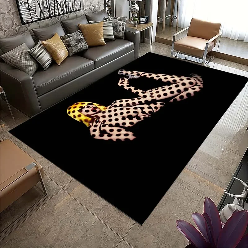 Crazy-Horse Show Yoga Mat Non-slip HD Sexy Girl Print Carpet Large Mat Rug for Living Room Soft Floor Mat Rugs for Bedroom Decor