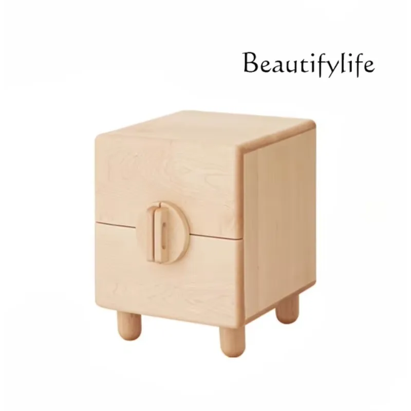 X36 Bedside Table, Maple All Solid Wood Bedside Drawer Storage Locker