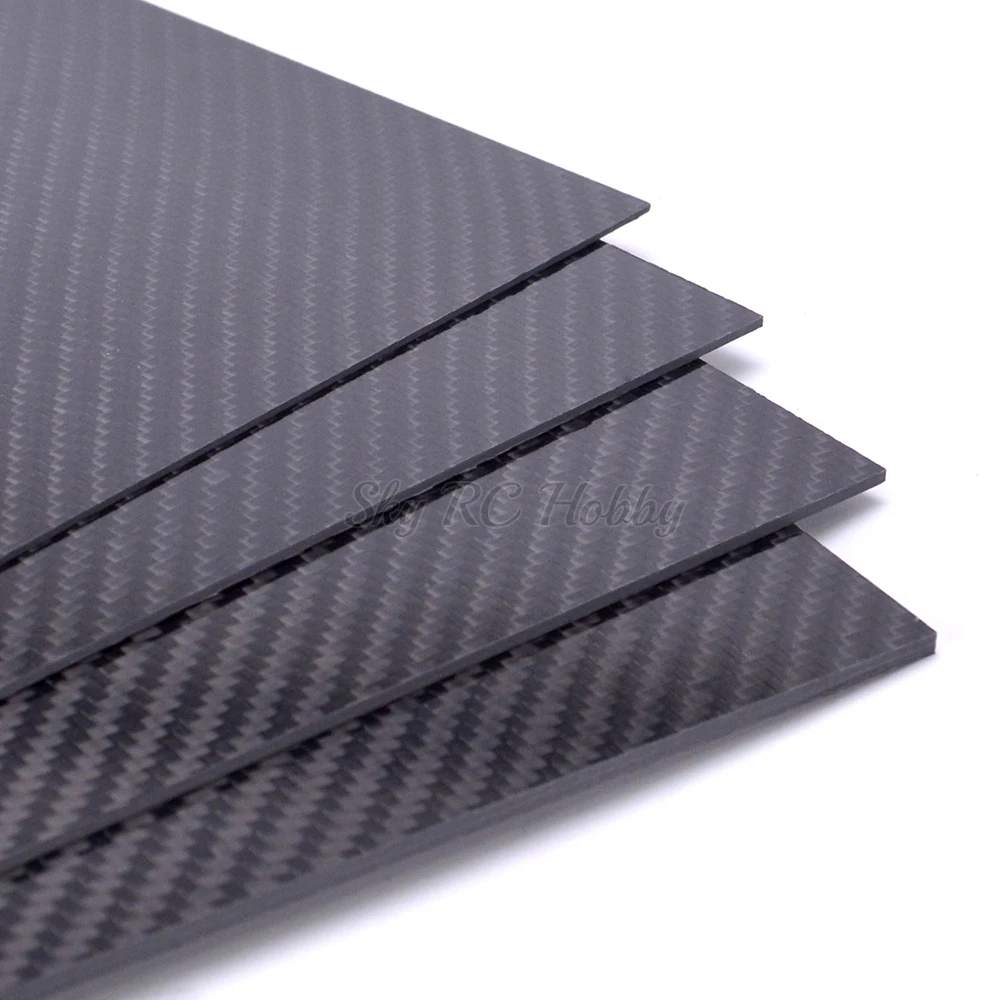 3K Carbon Fiber Plate 200x250mm Pure Carbon Board 0.5mm 1mm 2mm 3mm 4mm 5mm Thickness Carbon Fiber Material For RC UAV/Toys