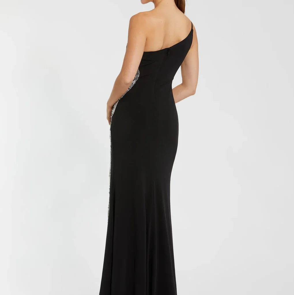 クラシックワンショルダースパンコールビーズマーメイドフォーマルイブニングドレス誕生日パーティーウエディングドレスカスタマイズ