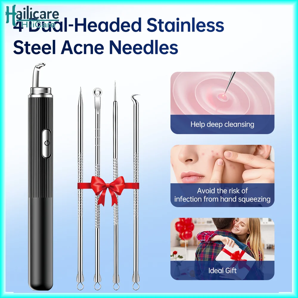 

Intelligent Visual Blackhead Remover HD Camera 50X Magnification 1296P Acne and Pore Cleaner Comedone Tool Kit for Deep Cleaning