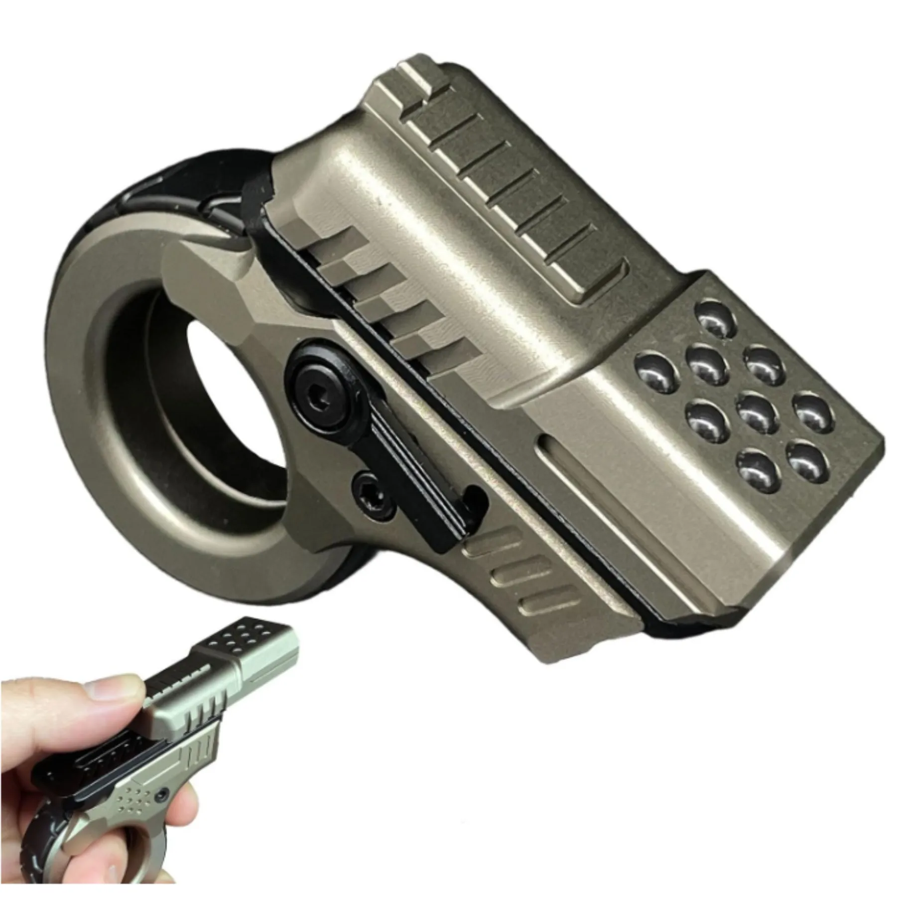 Benutzerdefinierte EDC Zoom Legierung Ratsche Rad EDC Haptische Slider Fidget Spinner Multifunktions Metall Pistole Fidget Spielzeug