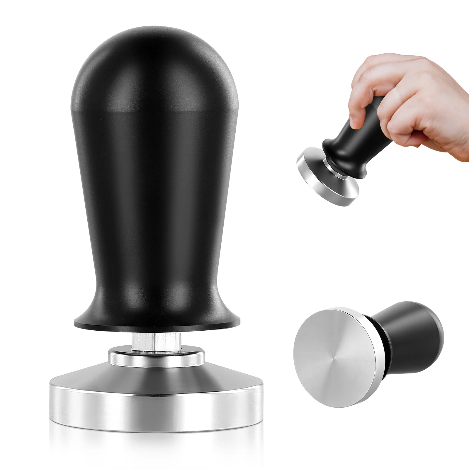 

Coffee Tamper 53mm Spring Loaded Espresso Tamper Barista Coffee Accessories Coffee Elastic Powder Press Stainless Steel Tampers