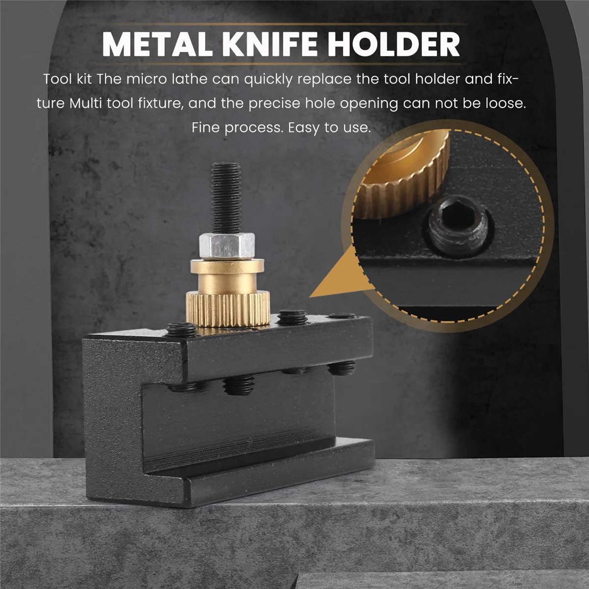 BVBV Paquete de herramientas de 6 piezas Mini torno Herramienta de cambio rápido Post y soportes Portaherramientas multifid