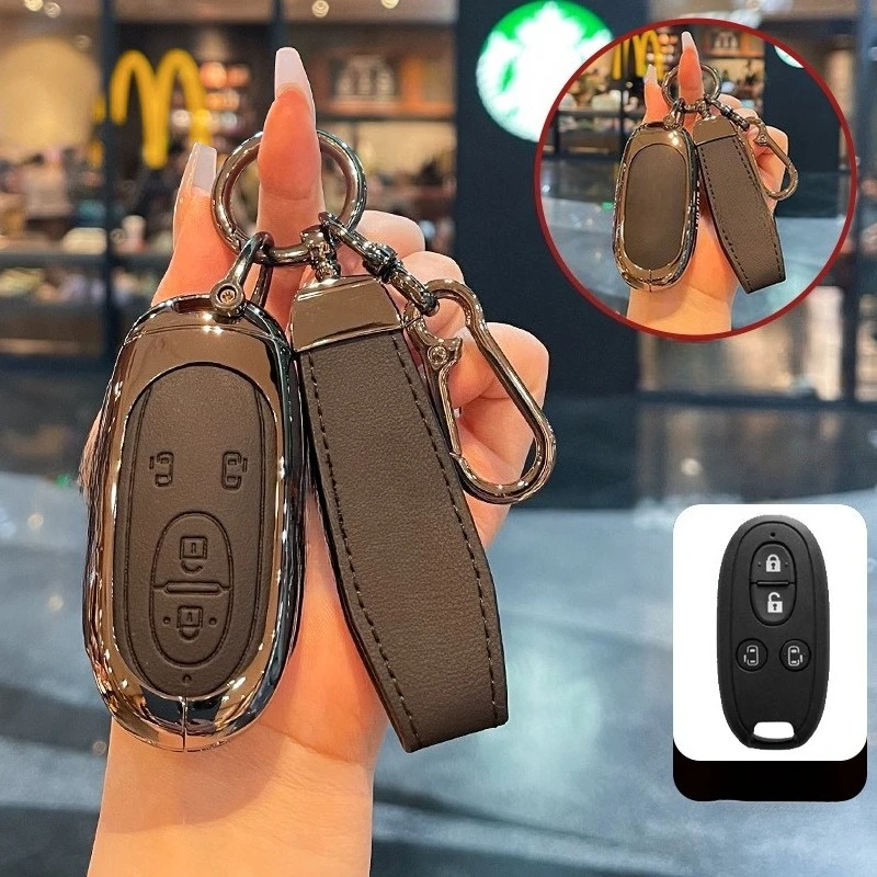 

Zinc Alloy Car Key Case Cover Shell Protector Fob Holder for Suzuki Lapin Solio Wagon R Palette Spacia Accessories Keychain