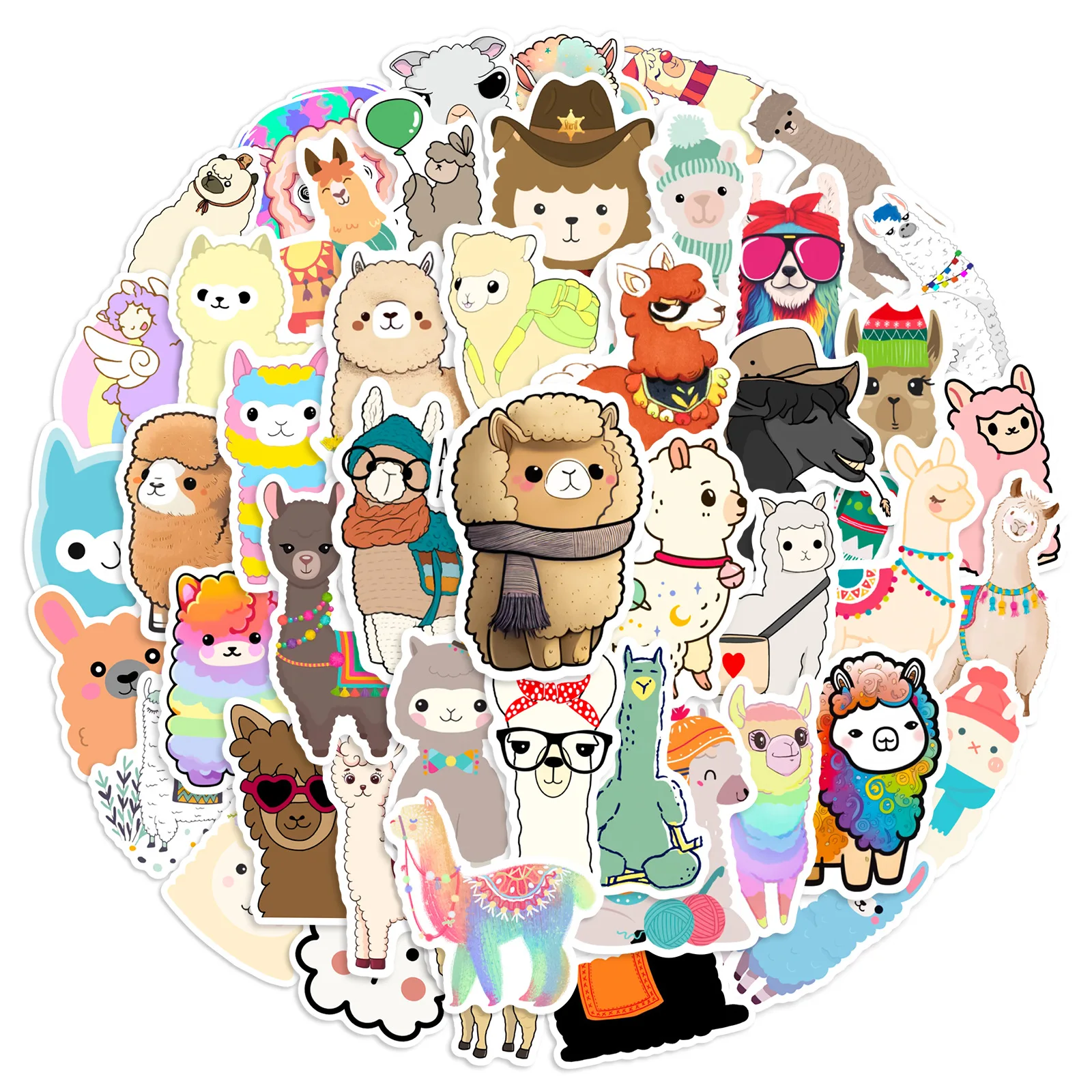 10/30/50Pcs Cute Alpaca Waterproof Graffiti Sticker Aesthetic Decorative Luggage Cup Laptop Phone Skateboard Guitar Kid Stickers