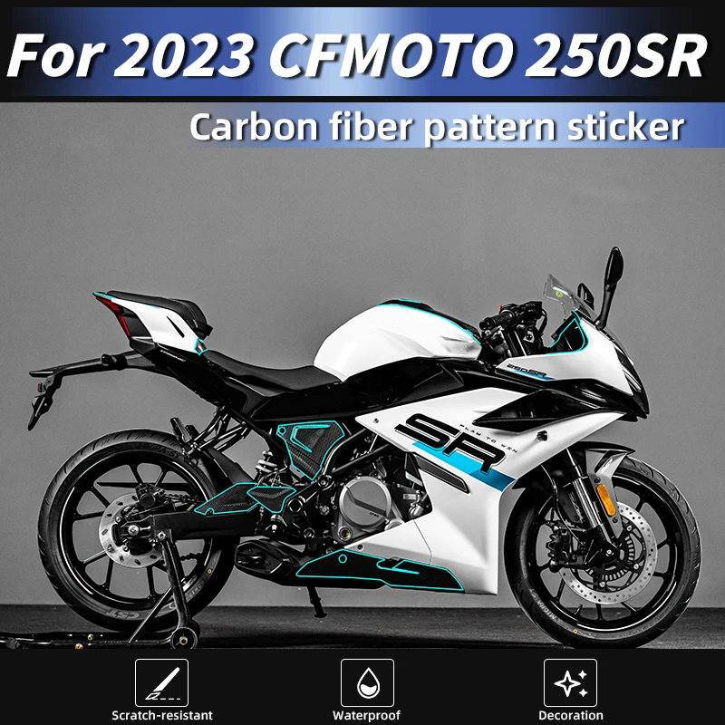 

For CFMOTO 250SR Race Edition 2023 Carbon Fiber Decal Film 3M Adhesive Waterproof UV-Resistant Moto Kits
