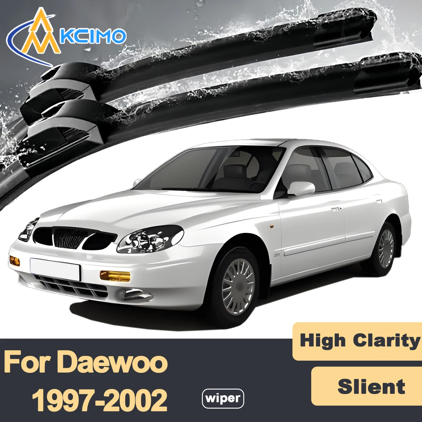 

Premium Rubber Durable Silent Windshield Wiper Blades 2pcs for Daewoo Leganza 1997-2002 Doninvest Kondor Front Wiper Blades Set