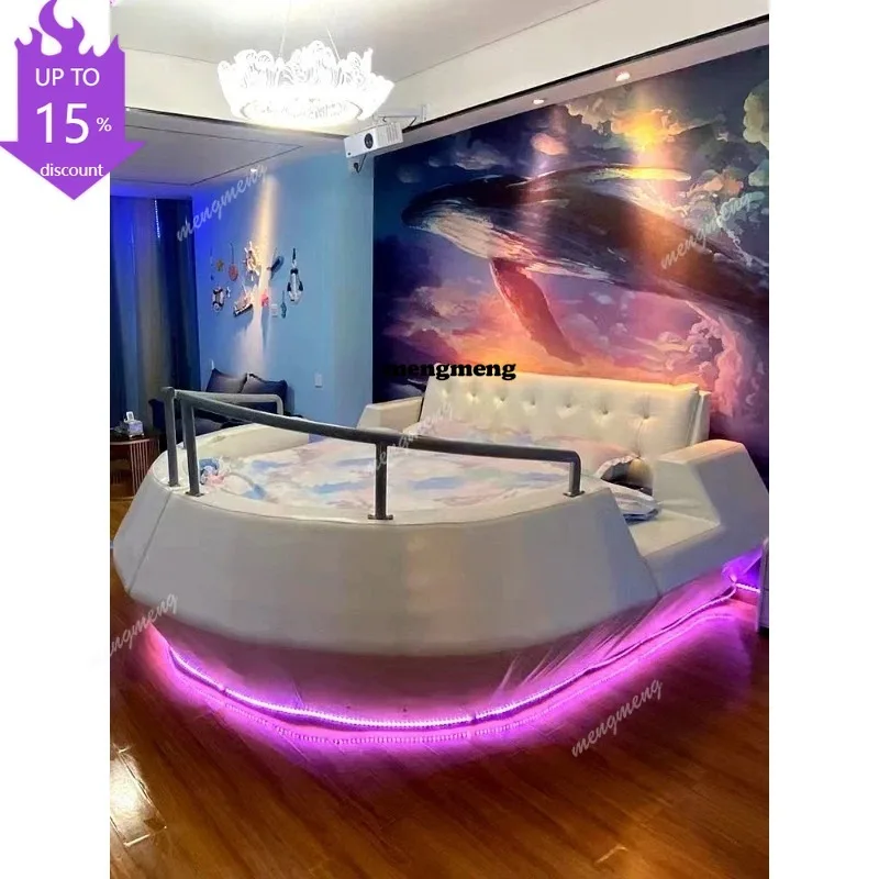 ss 8350 Bed & Breakfast Furniture Hotel Water Bed Modern Light Luxury Inn Luxury Double Couple Theme Hotel Boat Electric Bed