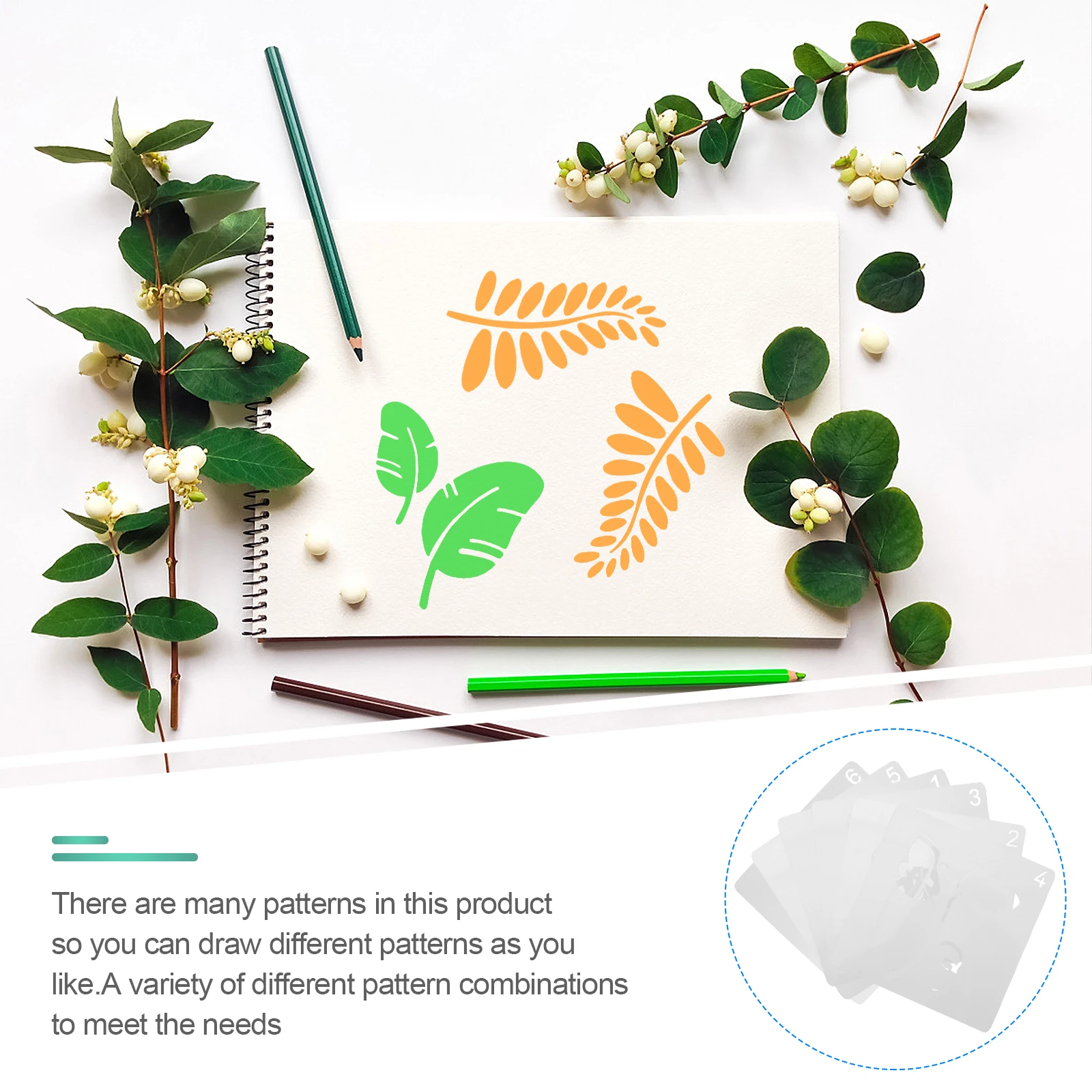 12pcs Hollow Art Leaf Drawing Leaves Stencils Safe PET DIY Painting Stencils Craft Painting Templates Student Supplies