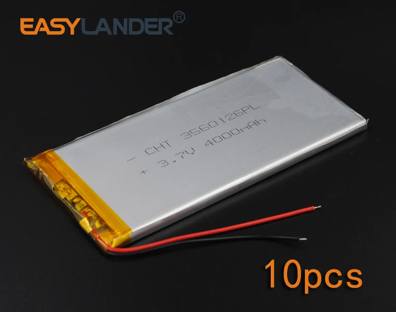 

10pcs/Lot 3.7V 4000mAh 3560126 Rechargeable li Polymer Li-ion Battery For Bluetooth Notebook Tablet PC electronics safety lamp