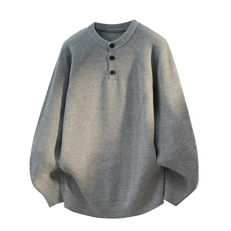 

Новый осенне-зимний мужской вязаный свитер для молодежи, повседневный универсальный джемпер с круглым вырезом, мягкий базовый слой с длинными рукавами, модный