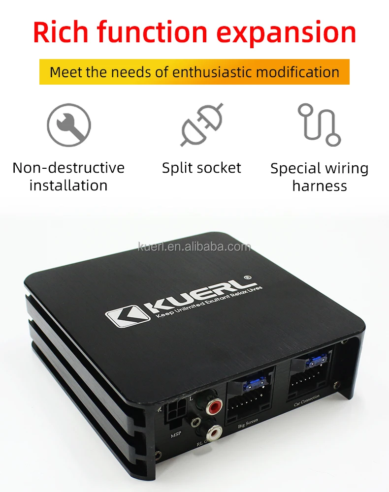 Non-destructive upgrade Aluminum alloy Plug & Play 6-Ch Car DSP Audio Amplifier RMS Power 60W*6CH @ 4Ω for Android Big Screen
