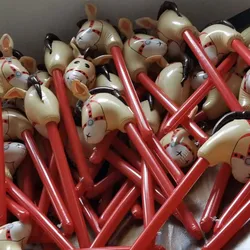 In Stock Wholesale Inflatable Horsehead Stick Balloon Inflatable Unicorn Stick Children Toy Stick Horse Stick Animal Head