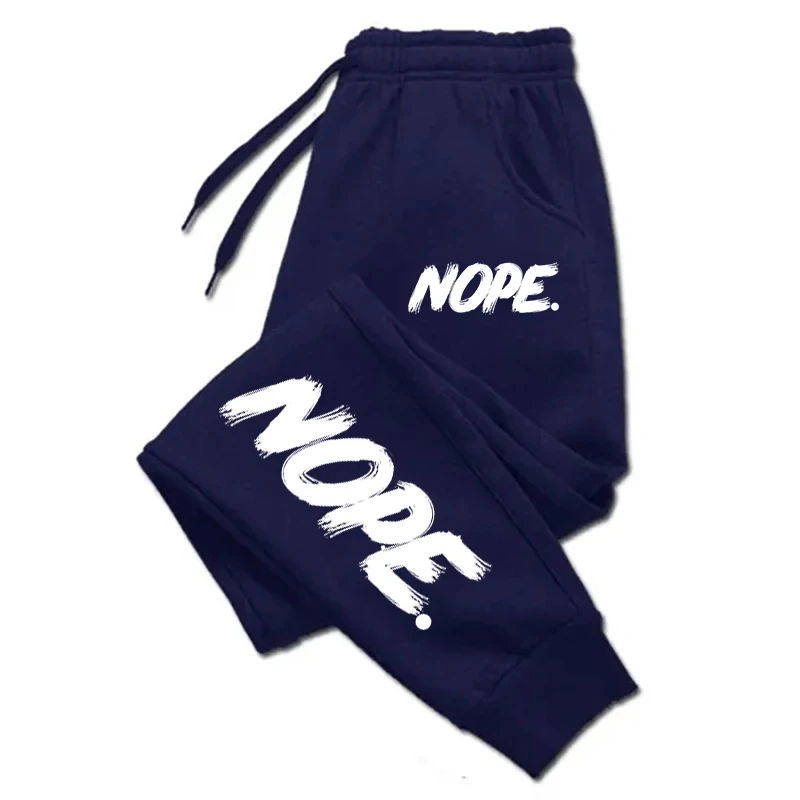 

Nope Letter Printed Womens Pant Fitting Jogging Clothing Warm Running Outdoor Trouser Pocket Casual Trousers Couple Clothes